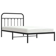 vidaXL 39.4x78.7 Powder-Coated Steel Bed Frame in Black