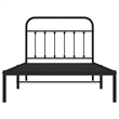 vidaXL 39.4x78.7 Powder-Coated Steel Bed Frame in Black
