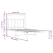 vidaXL 39.4x78.7 Powder-Coated Steel Bed Frame in Black