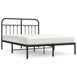 vidaXL Rectangular Steel Full/Double Bed Frame in Black