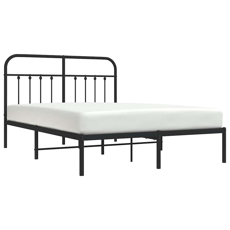 vidaXL Rectangular Steel Full/Double Bed Frame in Black