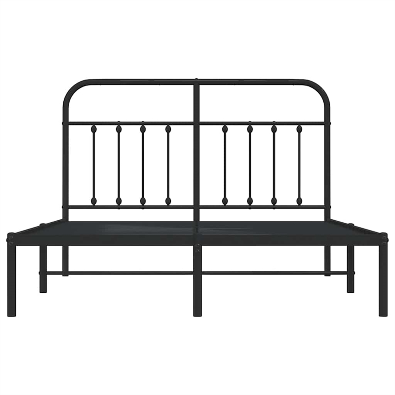 vidaXL Rectangular Steel Full/Double Bed Frame in Black