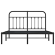 vidaXL Rectangular Steel Full/Double Bed Frame in Black
