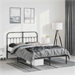 vidaXL Rectangular Steel Full/Double Bed Frame in Black