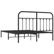 vidaXL Powder-Coated Steel King Bed Frame in Black