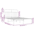 vidaXL Powder-Coated Steel King Bed Frame in Black