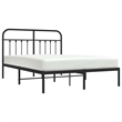 vidaXL Powder-Coated Steel King Bed Frame in Black