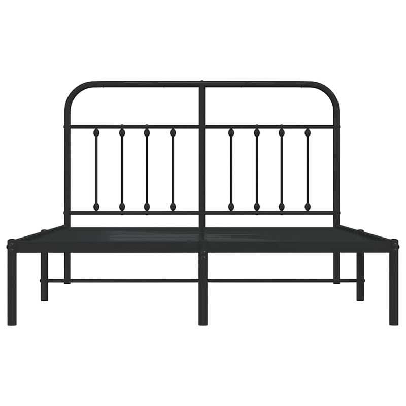 vidaXL Powder-Coated Steel King Bed Frame in Black