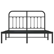 vidaXL Powder-Coated Steel King Bed Frame in Black