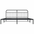vidaXL Rectangular 76.0 x 80.0 Steel Bed Frame in Black