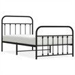 vidaXL Powder-Coated Steel Twin Bed Frame in Black