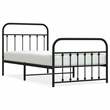 vidaXL Powder-Coated Steel Twin Bed Frame in Black