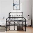 vidaXL Powder-Coated Steel Twin Bed Frame in Black