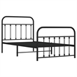 vidaXL Powder-Coated Steel Twin Bed Frame in Black