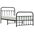 vidaXL Powder-Coated Steel Twin Bed Frame in Black
