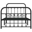 vidaXL Powder-Coated Steel Twin Bed Frame in Black