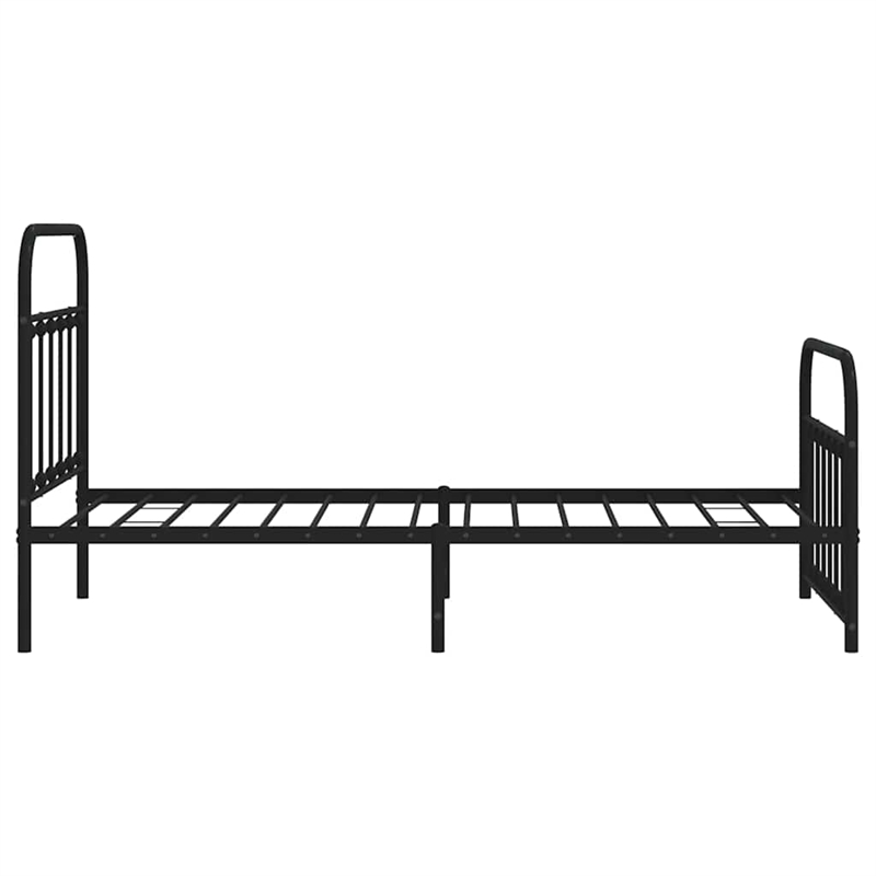 vidaXL Powder-Coated Steel Twin Bed Frame in Black