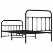 vidaXL Powder-Coated Steel Twin Bed Frame in Black