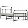 vidaXL Powder-Coated Steel Single Bed Frame in Black