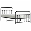 vidaXL Powder-Coated Steel Single Bed Frame in Black