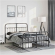 vidaXL Powder-Coated Steel Full/Double Bed Frame in Black