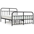 vidaXL Powder-Coated Steel Full/Double Bed Frame in Black
