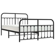 vidaXL Powder-Coated Steel Full/Double Bed Frame in Black