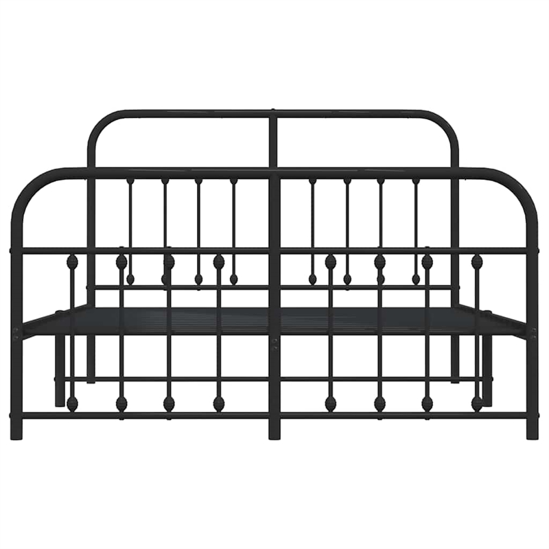vidaXL Powder-Coated Steel Full/Double Bed Frame in Black