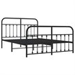 vidaXL Powder-Coated Steel King Bed Frame in Black