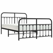 vidaXL Powder-Coated Steel King Bed Frame in Black