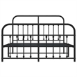 vidaXL Powder-Coated Steel King Bed Frame in Black