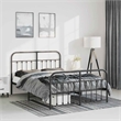 vidaXL Powder-Coated Steel King Bed Frame in Black