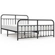 vidaXL 72 x 83.9 Powder-Coated Steel Bed Frame in Black