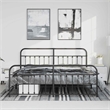 vidaXL 72 x 83.9 Powder-Coated Steel Bed Frame in Black