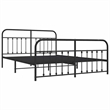 vidaXL 72 x 83.9 Powder-Coated Steel Bed Frame in Black