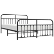 vidaXL 72 x 83.9 Powder-Coated Steel Bed Frame in Black