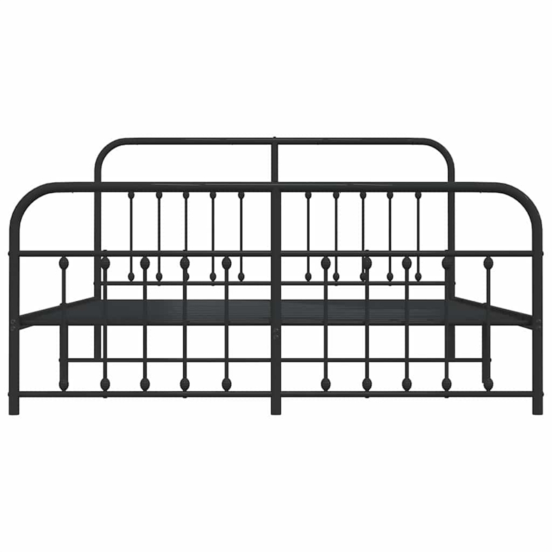 vidaXL 72 x 83.9 Powder-Coated Steel Bed Frame in Black