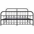 vidaXL 72 x 83.9 Powder-Coated Steel Bed Frame in Black