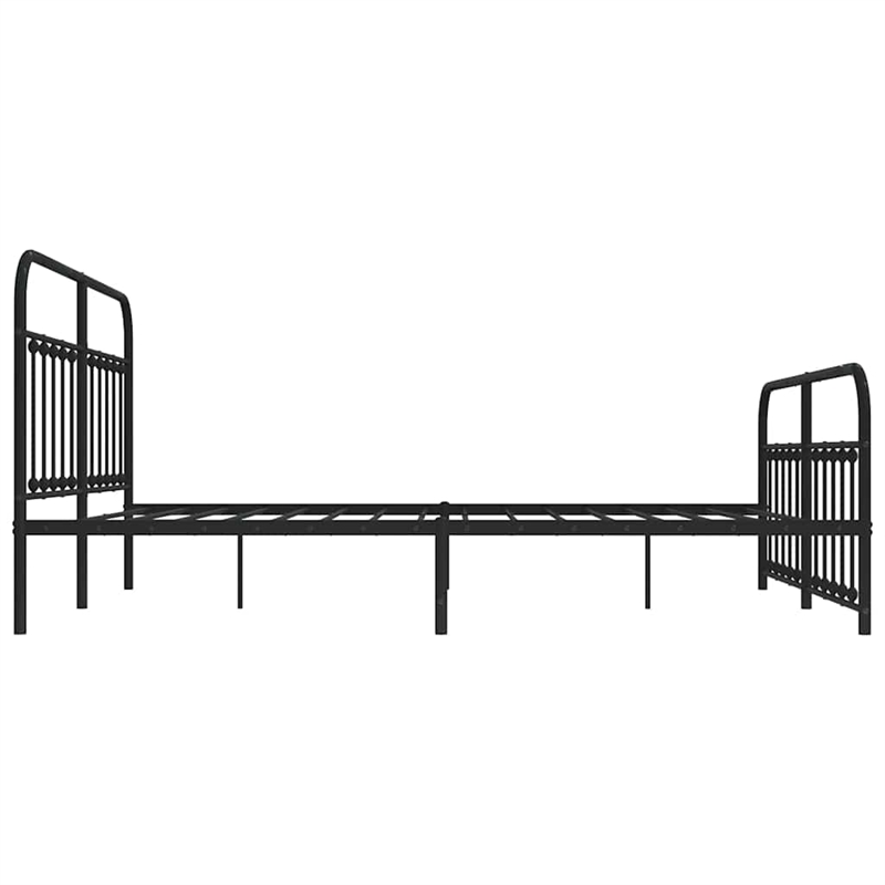 vidaXL 72 x 83.9 Powder-Coated Steel Bed Frame in Black