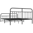 vidaXL 72 x 83.9 Powder-Coated Steel Bed Frame in Black
