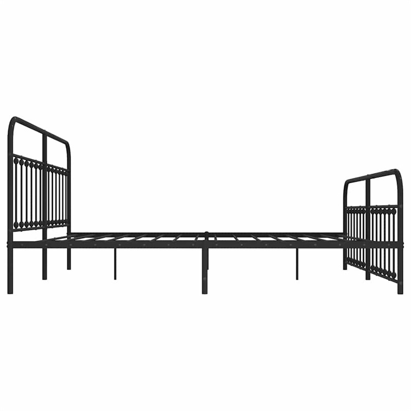 vidaXL Powder-Coated Steel King/Double Bed Frame in Black