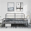 vidaXL Powder-Coated Steel King/Double Bed Frame in Black