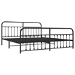 vidaXL Powder-Coated Steel King/Double Bed Frame in Black
