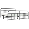 vidaXL Powder-Coated Steel King/Double Bed Frame in Black