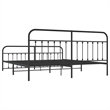 vidaXL Powder-Coated Steel King/Double Bed Frame in Black