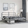 vidaXL Powder-Coated Steel King/Double Bed Frame in Black