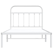 vidaXL Rectangular Powder-Coated Steel Twin Bed Frame in White