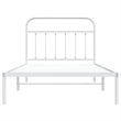 vidaXL Rectangular Powder-Coated Steel Twin Bed Frame in White