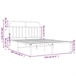 vidaXL Powder-Coated Steel King Size Bed Frame in White