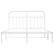 vidaXL Powder-Coated Steel King Size Bed Frame in White